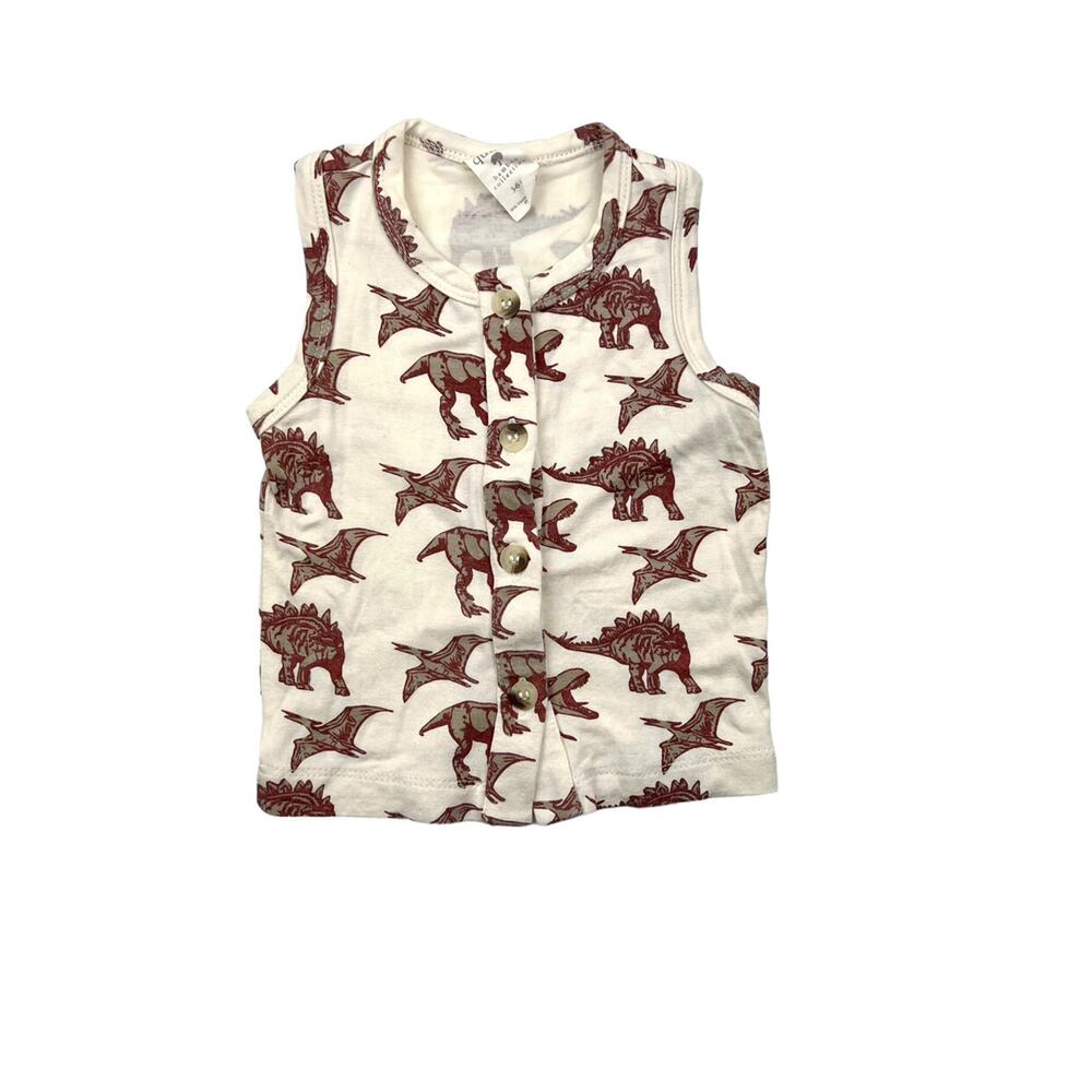 Kate Quinn Bamboo Dinosaur Henley Tank Top